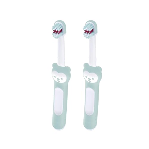 MAM Baby's Brush im 2er-Set, Baby Zahnbürste mit kurzem Griff zum einfachen Halten,...