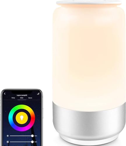 Lepro Nachttischlampe Touch Dimmbar Smart, LED Tischlampe WiFi mit Timing Funktion, Nachtlicht...