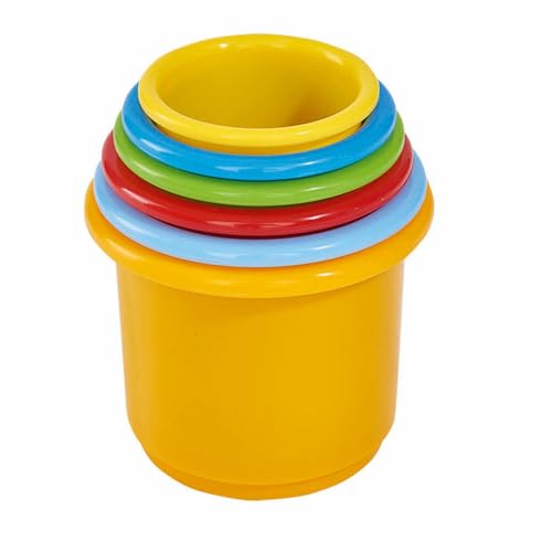 Simba 104018143 - ABC Stapelpyramide, runde Steck-/Stapelbecher, 6 Teile, 39cm, ab 12 Monate