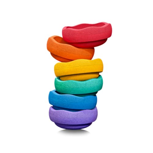 Stapelstein® – Rainbow I Balanciersteine für Kinder I 6 Farbenfrohes Motorikspielzeug – Für...