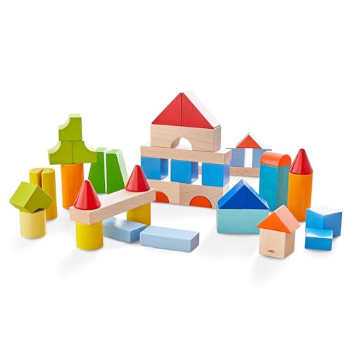 Haba Meine ersten Bausteine - 46 Bunte Holzbausteine mit Baumwolltasche - Made in Germany - Für...