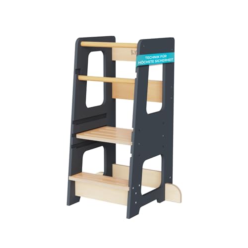 KYWAI® – Montessori Lernturm ab 1 Jahr, aus robustem Holz, Premium-Modell in Großformat,...