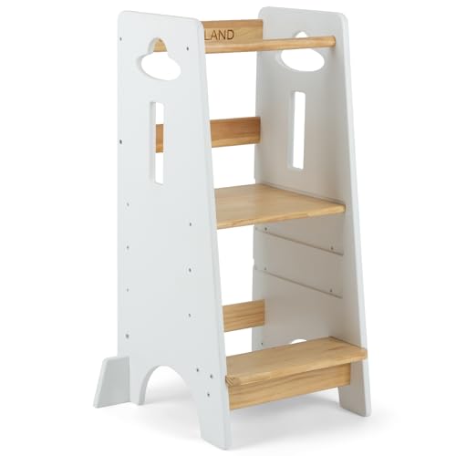 COSYLAND Lernturm ab 1 Jahr - Höhenverstellbarer Learning Tower für Kinder (3-stufig) - Montessori...