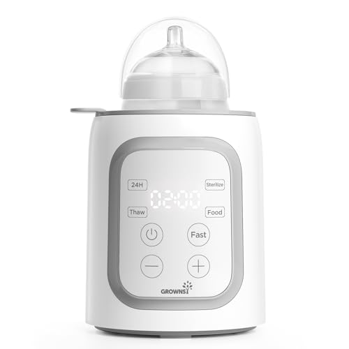 Grownsy Flaschenwärmer Baby, 10-in-1 Fläschchenwärmer für alle Flaschen mit Timer, präziser...