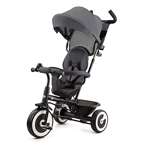 Kinderkraft Aston Dreirad ab 9 Monate bis 25 kg, Kinderdreirad mit schubstange, drehbarer Sitz...