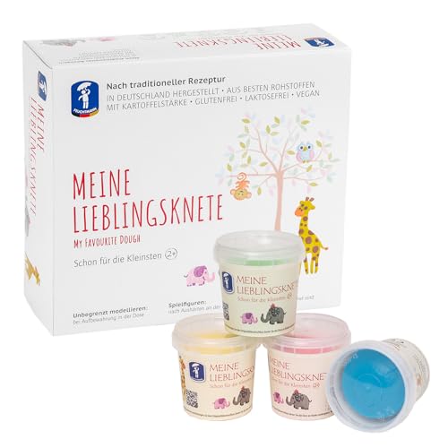 Feuchtmann MEINE LIEBLINGSKNETE | Knetset 4 x 150g | vegane glutenfreie Knete | Kinderknete ungiftig...