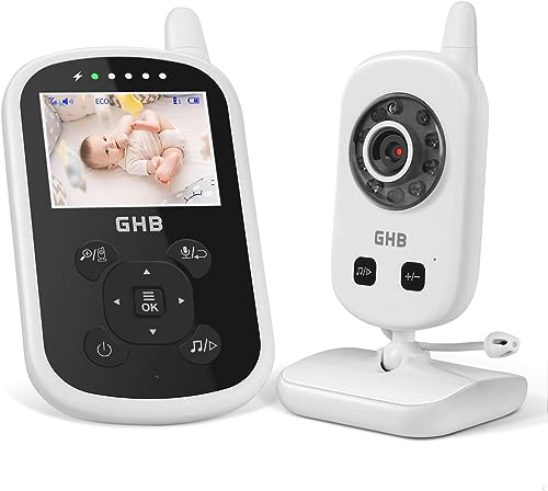 GHB Babyphone mit Kamera Video Baby Monitor 2,4 GHz Gegensprechfunktion ECO Modus Nachtsicht...