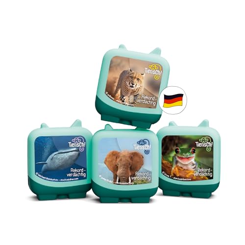 tonies Clever 4er Set Tierisch! Rekordverdächtig für Deine Toniebox, Wissens-Hörspiel für Kinder...