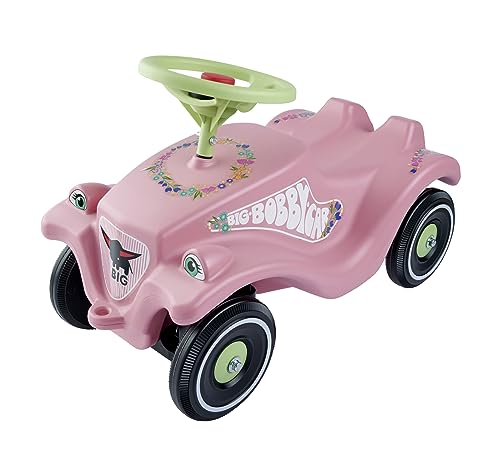 BIG-Bobby-Car Classic Flower - Kinderfahrzeug mit Blumenaufklebern für Jungen und Mädchen,...