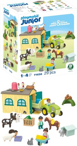 PLAYMOBIL JUNIOR | Bauernhof-Abenteuer | nachhaltiges Spielzeug für Kinder ab 1 Jahr | 71656