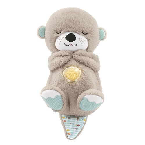 Fisher-Price Schlummer Otter Kuscheltier mit Atembewegung und Musik, Baby Erstausstattung,...