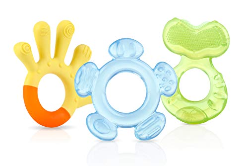 Nuby - 3-stufige Beißringe - 3 Beißringe zur Stimulation des Zahnfleisches und zur Linderung von...