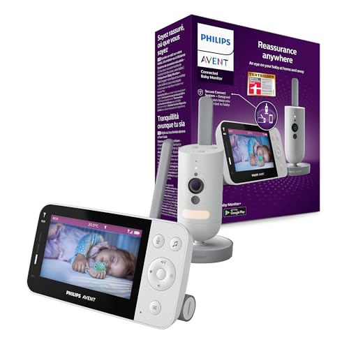 Philips Avent Connected Babyphone mit HD-Kamera 1080p, Infrarot-Nachtsicht, Zwei-Wege-Audio,...
