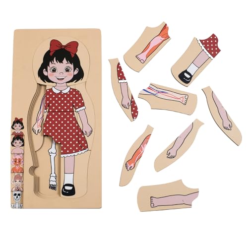 Meine Körperteile Puzzle für Kleinkinder Kinder Mädchen Jungen Montessori Holz Anatomie Puzzle...