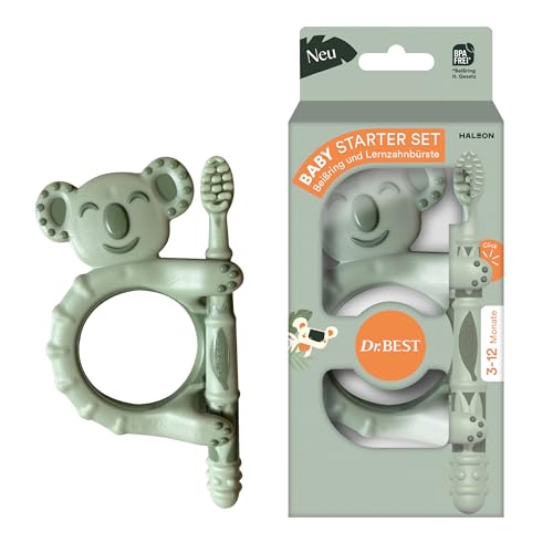 Zahnbürste Kinder - Dr.BEST Baby Starter Set: Beißring und Lernzahnbürste für Babys im Alter von...