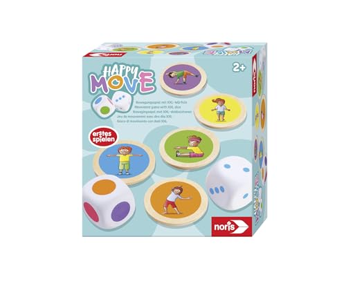 noris 606012090 - Happy Move - Bewegungsspiel mit XXL-Würfeln (Spiel ab 2 Jahre) für Indoor &...