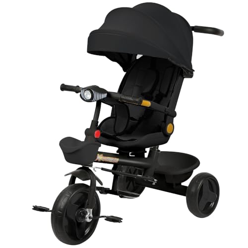 Belfoyer 4-in-1 Kinderdreirad mit Schubstange, Dreirad ab 1 Jahr höhenverstellbar, Dreirad ab 2-3...