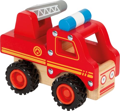small foot Feuerwehrfahrzeug aus Holz, gut greifbar, mit gummierten, bodenschonenden Rädern, ab 18...
