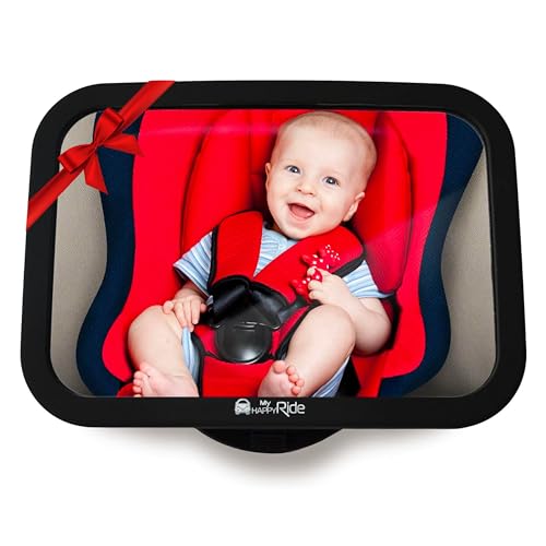 MyHappyRide Rücksitzspiegel fürs Baby, Bruchsicherer Auto-Rückspiegel für Babyschale, 360°...