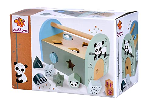 Eichhorn - Panda Linie - Steckbox, Steckspielzeug inkl. 8 verschiedenen Steckbausteinen, Tür zum...