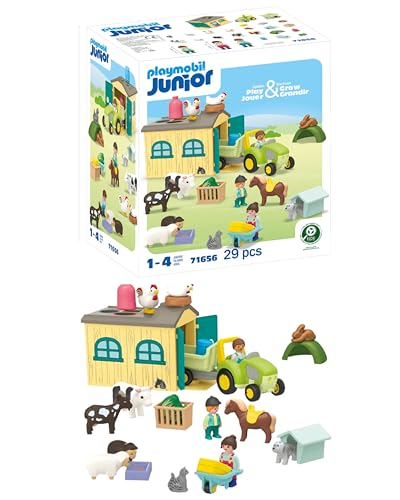 PLAYMOBIL JUNIOR | Bauernhof-Abenteuer | nachhaltiges Spielzeug für Kinder ab 1 Jahr | 71656