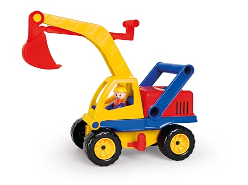 Lena 04151 Aktiv Bagger, ca. 35cm, mit beweglicher Spielfigur, Baustellen Spielfahrzeug für Kinder...