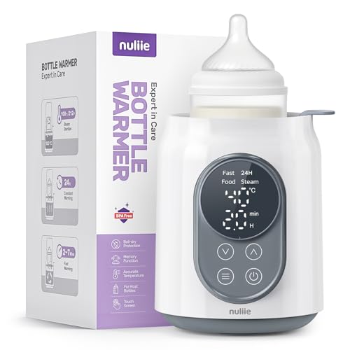Flaschenwärmer Baby, Nuliie 8-in-1 Elektrischer Flaschenwärmer für Muttermilch oder Milchnahrung...