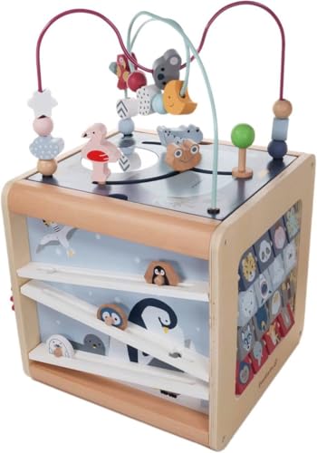 EverEarth XXL Tierspaß Aktivitätswürfel mit extra vielen Motorikspielen - Holz Lernwürfel im...