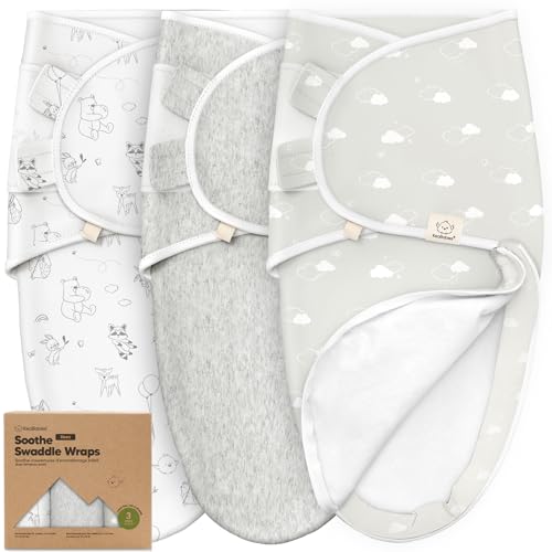 3er-Pack Pucksack Baby 3-6 Monate mit Reißverschluss - Bio-Baumwolle Baby Wickeltücher für...