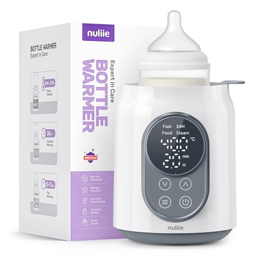 Flaschenwärmer Baby, Nuliie 6-in-1 Elektrischer Flaschenwärmer für Muttermilch oder Milchnahrung...