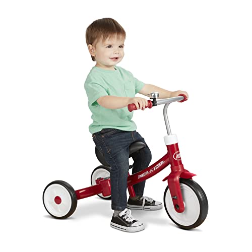 Radio Flyer Dreirad zum Spielen, rotes Dreirad für Kleinkinder, Laufrad und Aufsitzfahrzeug für...