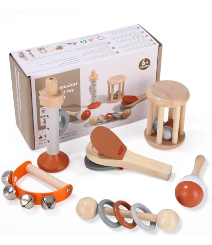 Zhufas Musikinstrumente Für Kinder, 6 PCS Musikinstrumente Musical Instruments Set, Montessori...