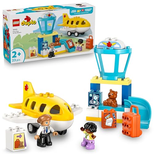 LEGO DUPLO Erster Besuch im Flughafen - Motorisches Lernspielzeug für Kleinkinder mit Flugzeug, 2...