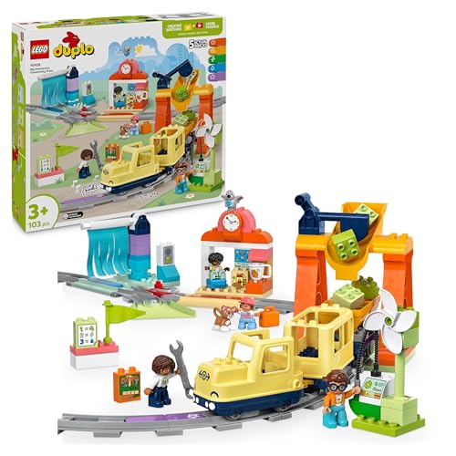 LEGO DUPLO Große interaktive Eisenbahn -Lernspielzeug für Kleinkinder ab 3 Jahren – inkl....