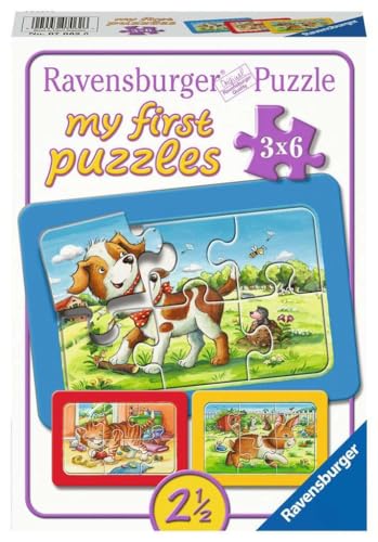 Ravensburger Kinderpuzzle - 07062 Meine Tierfreunde - My First Puzzle mit 3x6 Teilen - Puzzle für...