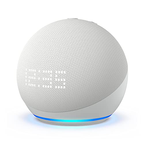 Echo Dot mit Uhr (5. Gen., 2022) | Smarter WLAN- und Bluetooth-Lautsprecher mit Uhr und Alexa und...