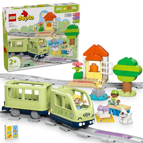 Lego 10427 DUPLO Interaktive Abenteuer-Eisenbahn – Lernspielzeug, Zug mit Lichtern & Geräuschen,...