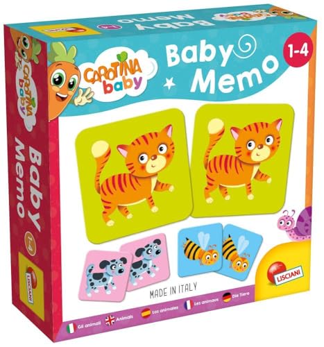 Lisciani - CAROTINA BABY - Baby Memo - Tiere - 24 Karten - Lernspiel für Kinder von 1 bis 4 Jahren...