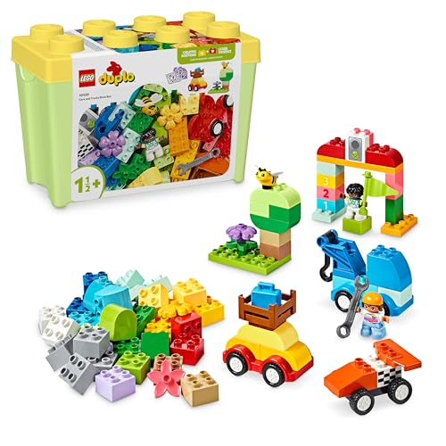LEGO DUPLO Steinebox Autos und LKWs – Lernspielzeug für Jungen & Mädchen ab 1 Jahr – Spielzeug...