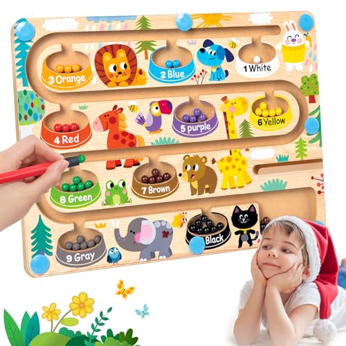 Montessori Spielzeug Magnetspiel Labyrinth ab 3 Jahre Magnet Spielzeug Kinder Holzspielzeug Farben &...