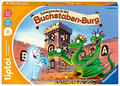 Ravensburger tiptoi 00124 Schatzsuche in der Buchstabenburg, Spiel für Kinder von 4-7 Jahren, für...