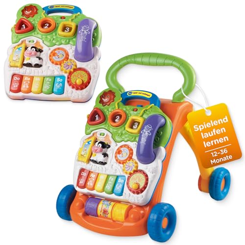 VTech Baby Spiel- und Laufwagen I Interaktive Laufhilfe mit Licht Musik & abnehmbarem Spielboard I...