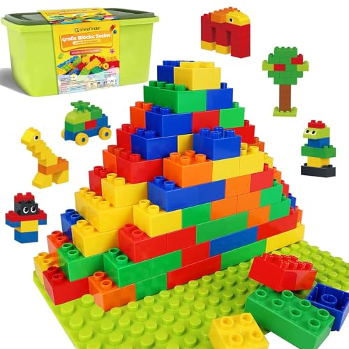 shineFinder Großen bausteine Set, Kompatibel mit Duplo Steine | Lernspielzeug mit Steinebox+ 2...