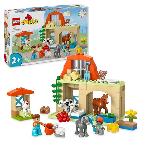 LEGO DUPLO Town Tierpflege auf dem Bauernhof - Spielzeug für Kinder - Montessori Spielzeug...
