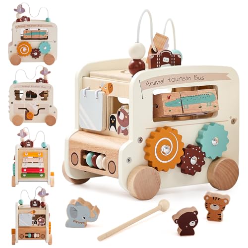 OESSUF Motorikwürfel ab 1 Jahr | Spielwürfel Baby Montessori Spielzeug ab 1 Jahr | 9 in 1 Bus...