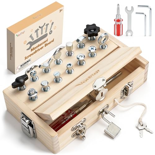 Vanplay Montessori Spielzeug ab 3 4 5 Jahre, Motorikspielzeug Holzspielzeug Schraubendreher Busy...