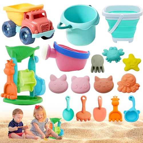 Sandspielzeug Strandspielzeug Kinder,17 Stück Strand Spielzeug Set, Sandkasten Spielzeug mit...