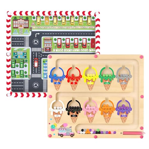 Mädchen Junge Geschenke Montessori Spielzeug ab 3 4 5 Jahre 3 in 1 Magnetspiel Labyrinth Geschenk...