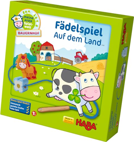 Haba 5580 - Meine erste Spielwelt Bauernhof Fädelspiel auf dem Land, liebevoll gestaltetes...
