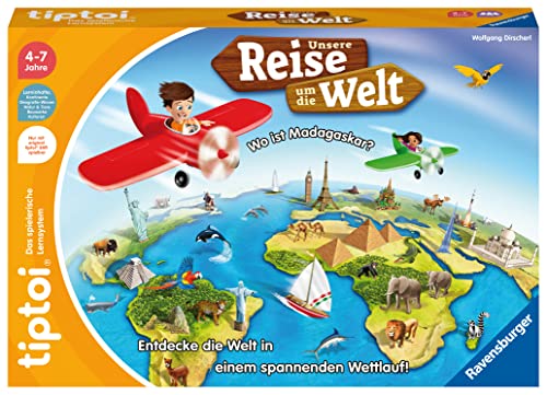Ravensburger tiptoi Spiel 00117 Unsere Reise um die Welt - Lernspiel ab 4 Jahren, lehrreiches...